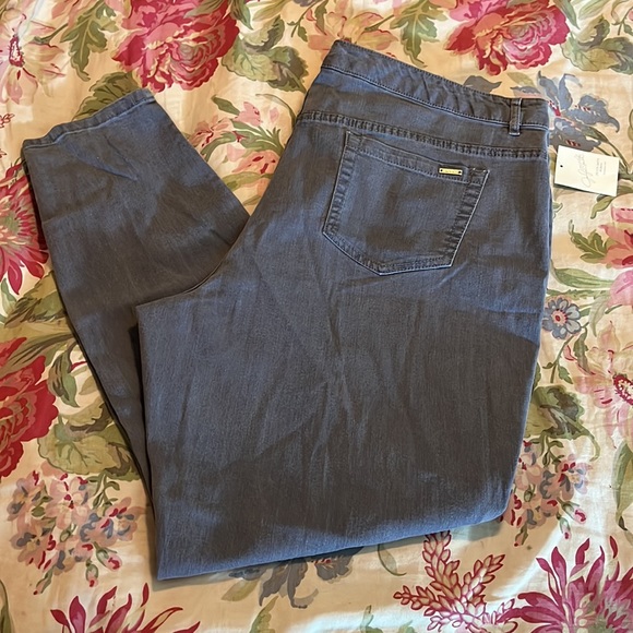 JACLYN SMITH Size 22W Lightweight Stretch Denim GRAY Cotton Blend $59 NEW - Picture 3 of 13